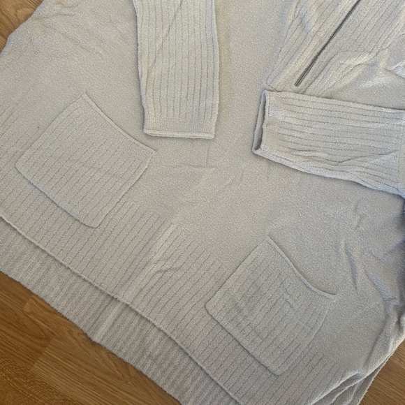 Barefoot Dreams CozyChic Lite Sweater, Size S/M, Ivory/Cream - Picture 4 of 10